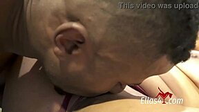 Black ebony gets a rough ride on a red-headed stud's cock