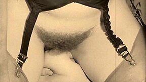 Vintage threesome with hairy and shaved lesbians