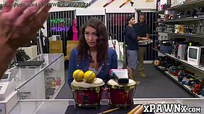 Amateur secretary Catherine gets fucked by monster cock in office