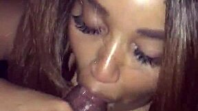 Black cock sucked by ebony blowjob giver