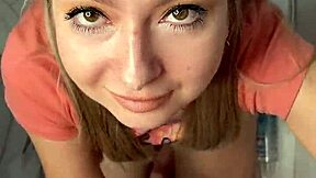 Teen Blonde Handjob Challenge: Resisting Orgasm on Day 34, How Long?