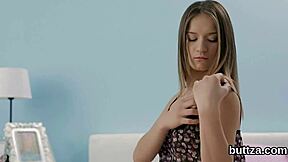 Tiny teen with cute appearance gets her small vagina and anus penetrated hard