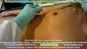 New medical student Jasmine Rose undergoes a humiliating gynecological examination in Tampa with the help of nurse Stacy Sheperd and other medical professionals
