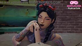 Busty mom plays Fortnite before getting anal sex