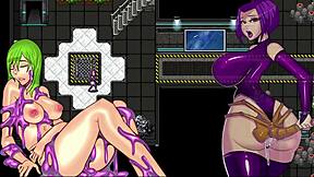 Latex-clad anime babes in thrilling cock-twisting action