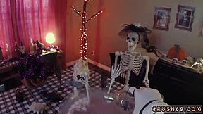 Boss's wild Halloween party with teen employees