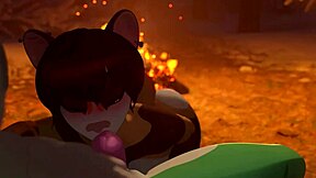 Furry babe gives a sensual blowjob and performs oral sex in a steamy video