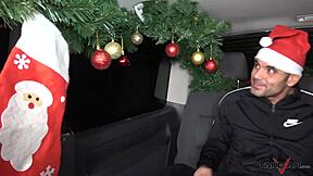 A European orgy in a van during Christmas party with multiple partners and Mea Melone