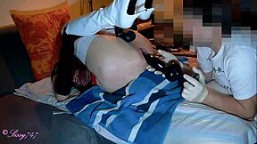 Amateur German crossdresser learns to deep throat