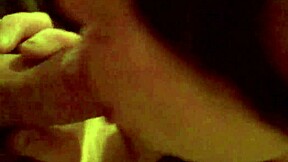 A young amateur brunette gives a tattooed oral pleasure