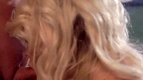 A blonde MILF gives a satisfying blowjob