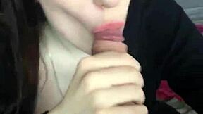 My girlfriend gave me a deepthroat blowjob that quickly led to orgasm