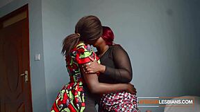 Two voluptuous black women indulge in secret lesbian love