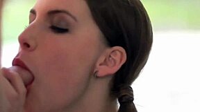 Amateur blowjob artist showcases sensual oral skills
