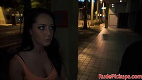 Public pickup leads to rough threesome with teen and jizz in mouth