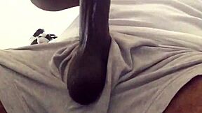 Black man strokes his big cock for solo pleasure