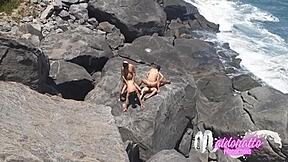 Gay men indulge in outdoor anal sex on Brazilian riverbank