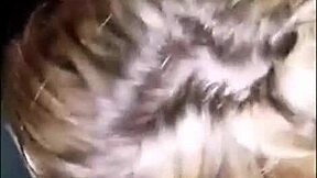 Amateur man's ejaculation on a plump woman's large breasts