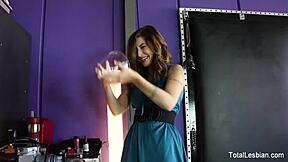 A mature woman and a lovely young girl engage in sexual activity with a maid