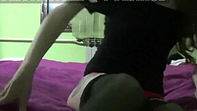A non-professional woman in stilettos instructs you to pleasure her by jerking off for her