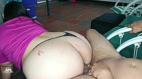Voluptuous webcam model takes a break to straddle a generously endowed partner
