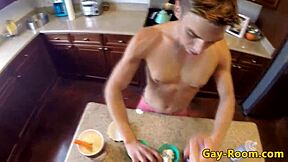 Three muscular men engage in anal sex and ejaculation