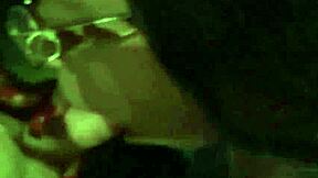 Black girl gives a deep throat blowjob outdoors