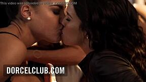 Three stunning brunettes share a man in a steamy foursome