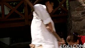 Solo masturbation and toy play in a free lesbian clip