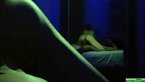 Skinny Latina teen engages in unprotected motel sex with older partner outside college