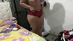 Stepmom catches maid in forbidden attire