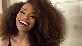 Interracial POV with curly black amateur