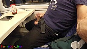 Interruption during gay masturbation on train