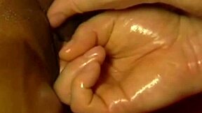 Sensual massage of the male genitals from an Eastern origin, stimulating mutual arousal