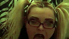 Amateur teacher gives a blowjob in the library