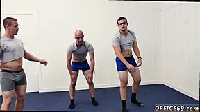 Steamy encounter between an older gay man and a young skater boy engaging in hot gay sex and exhibitionism