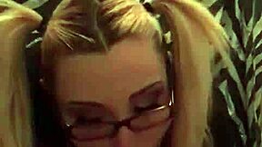 Amateur teacher gives a blowjob in the library