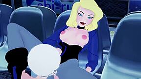 Pretty black canary gets naughty with Batman in animated porn
