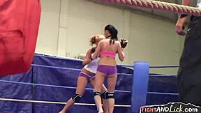 Lesbian Wrestling Babes Fight Hard in European Catfight Match