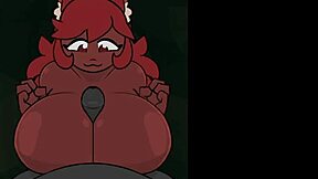 Furry zoologist indulges in solo play with busty character