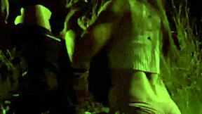 Young couple gets turned on by curious onlookers in public park
