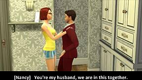 Cartoon wedding fantasy with a busty blonde next door