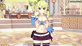 Lucy heartfilia's deepthroat performance in the unaltered version of 'Fairy Tail'