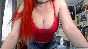 pretty lady with stunning cleavage chats live on webcam