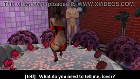 Cartoon wedding fantasy with a busty blonde next door