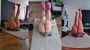 Explore my voluptuous derriere in a steamy workout video, offering a thrilling 360-degree view