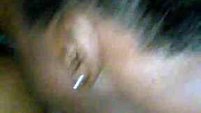 Young black girl sucks cock in old and slutty video