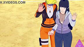 Naruto and Hinata's passionate sex game in 3D anime porn