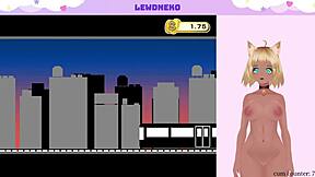 Vtuber Lewdneko's seductive gameplay and intimate climax in Go Go Nippon