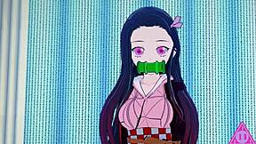Get ready for some steamy action with Tanjiro and Nezuko in this hentai video